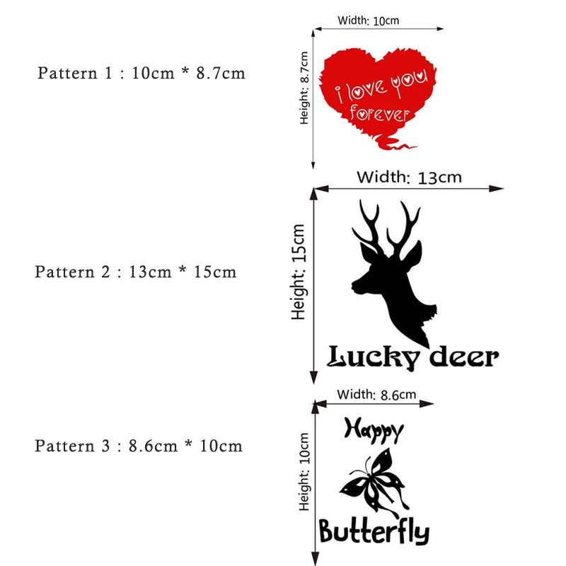 Creative butterfly deer Heart Wall Sticker for Switch/cup cupboard decoration Art Decals wallpaper Carved PVC stickers