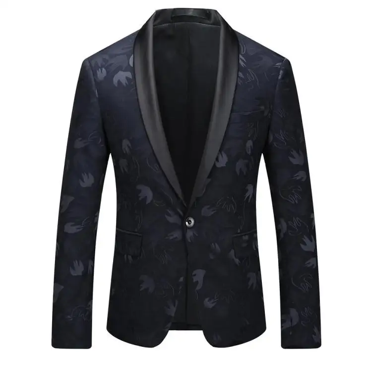 2019 British Style Men Embroidered Coat Jacket Blazer Suits Wedding Dress Blazer Men's Business Casual Suit Blazer