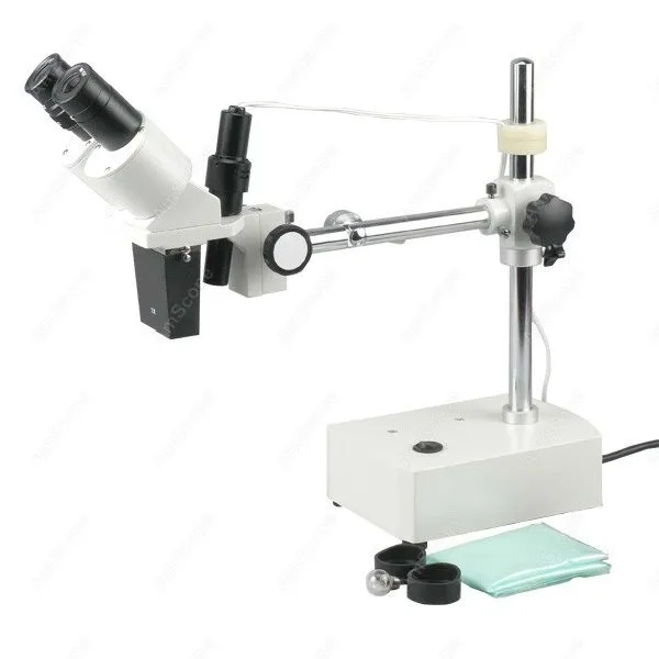 Microscopio Stereo binoculare-AmScope fornisce microscopio Stereo con braccio binoculare 10X-20X + luce