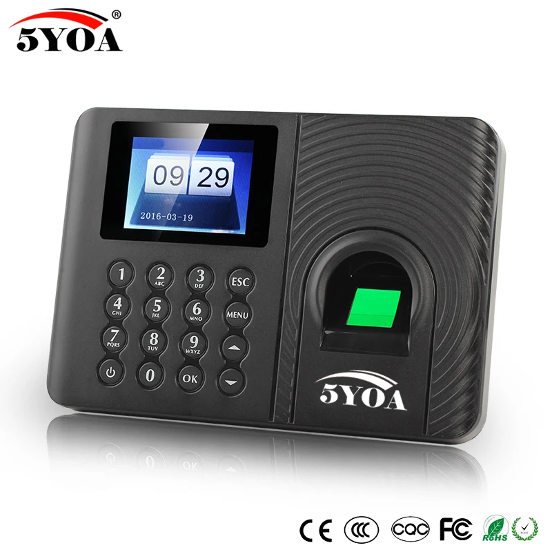 A10 Biometric Fingerprint Time Attendance System Clock Recorder Employee Recognition Recording Device Electronic Machine