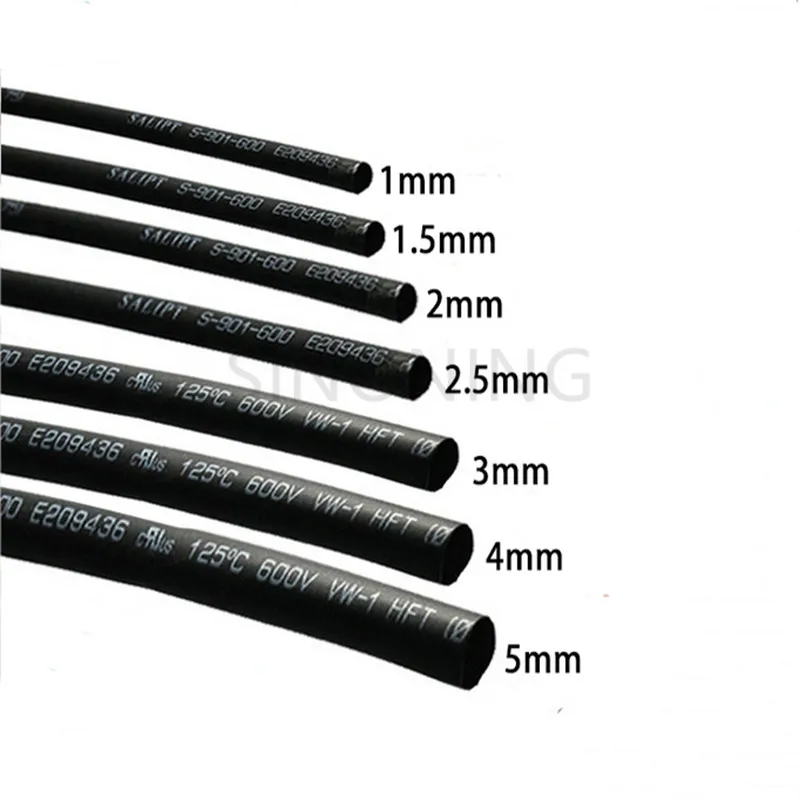 1meter/lot Heat Shrink Tube 1MM 2MM 3MM 4MM 5MM 6MM 8MM 10MM Heat Shrink Tubing Shrinkable Wrap Wire Cable Sleeve Kit