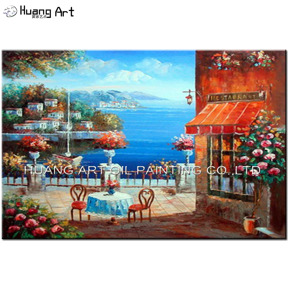 

Handmade Wall Art Painting Home Decor Mediterranean Landscape Oil Painting European Style Scenery Seascape Painting on Canvas