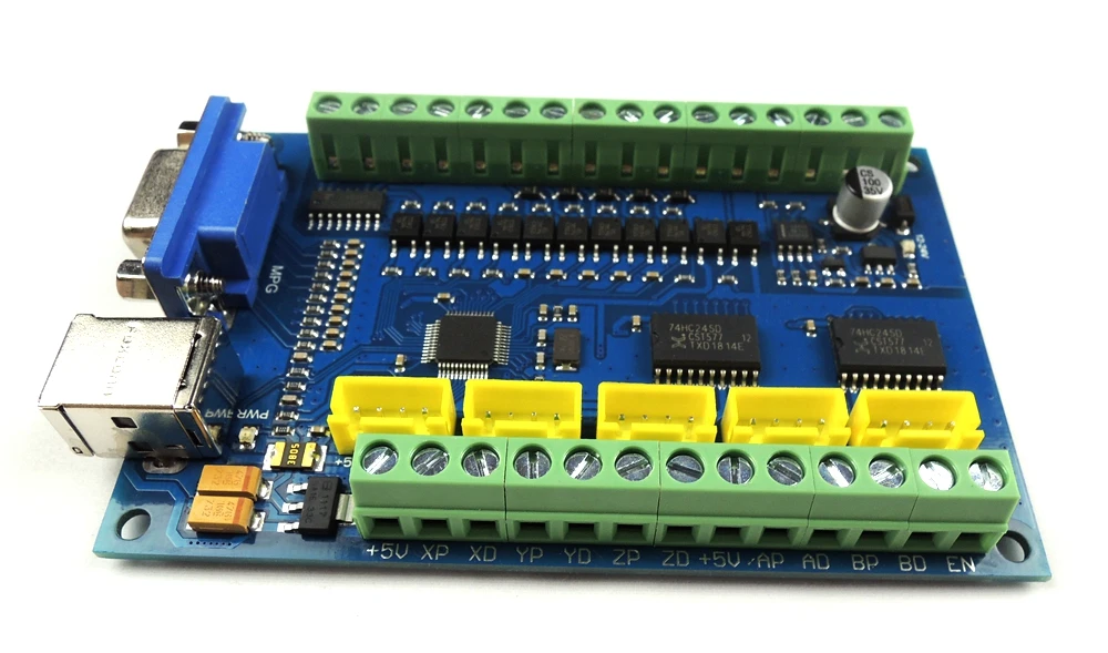 MACH3 USB CNC 5 Axis 100KHz Smooth Stepper Motion Control card breakout board+TB6600 4 Axis 4.5A Stepper Motor Driver board