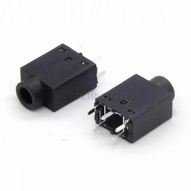 10Pcs Green and Black PJ-358 DC30V 1A 3.5MM Audio Socket Connector Vertical 5Pin DIP-5 PJ358