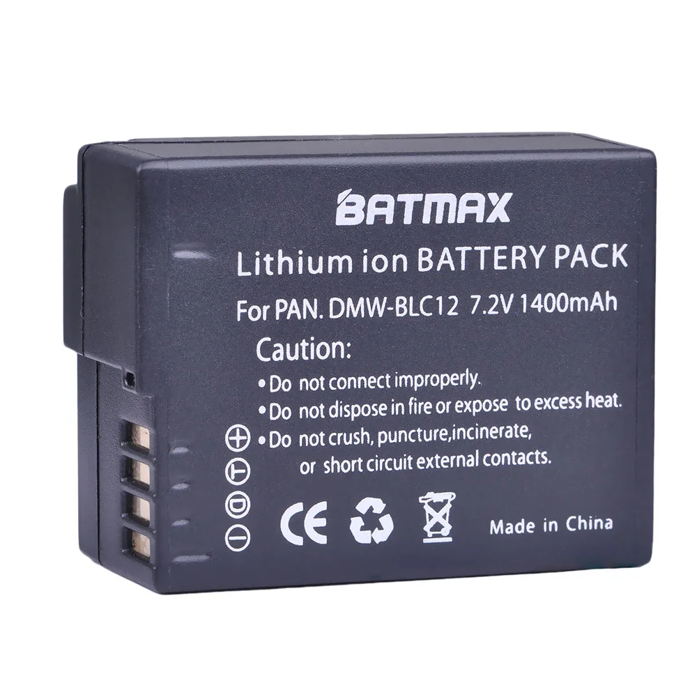 Batmax 1pc 1400mAh DMW-BLC12 DMW BLC12 bateria dla Panasonic DMW-BLC12E DMW-BLC12PP FZ200 FZ1000 DMC-G5 DMC-G6 GH2 V-LUX4 G5 G6