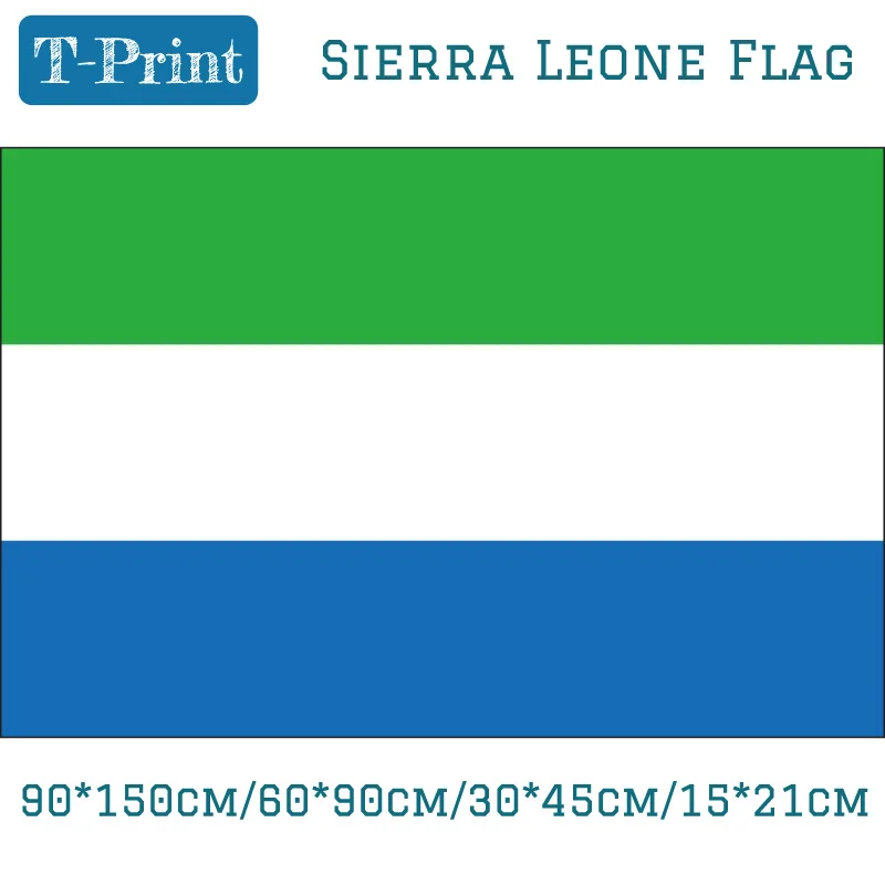 Sierra Leone National Flag 3x5ft Hanging Flag 90*150cm/60*90cm/15*21cm/  Car Flag For Event Office