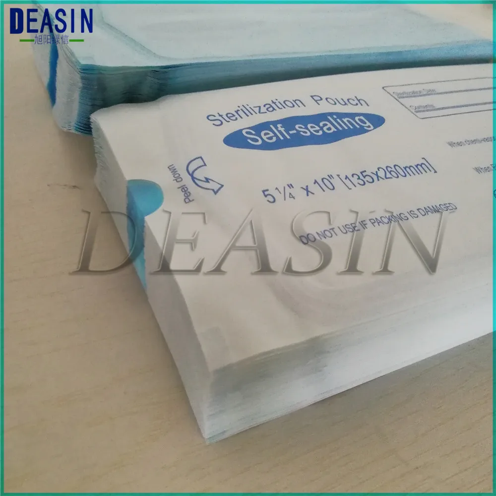 

200pcs/lot 135 x 260mm 135 x 285mm DENTAL SELF SEAL STERILIZATION POUCHES medical bag sterilization bags no need sealing machine