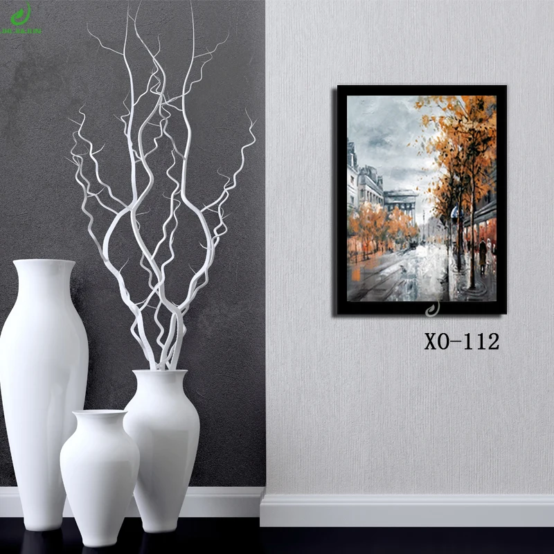 JHLJIAJUN Canvas Painting Nordic Red Maple Leaf Streetscape Retro Wall Art Print And Poster Modern Study Living Room Home Decor