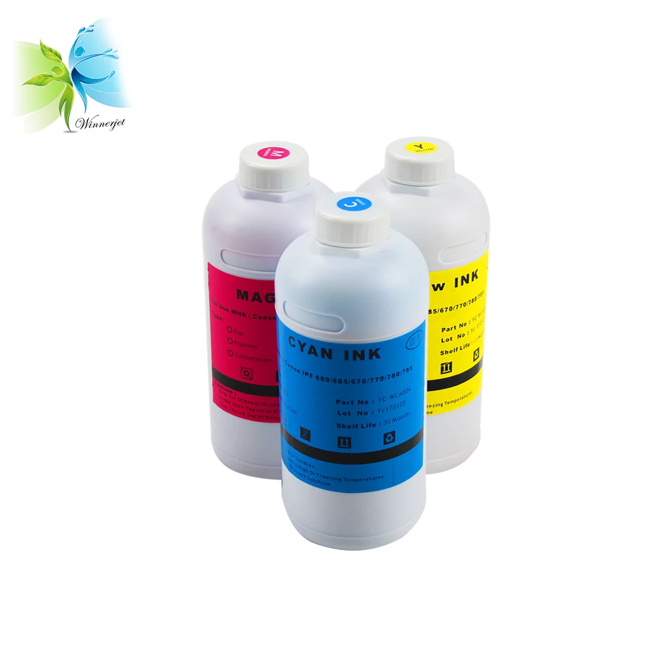 Winnerjet 1000ML per bottle WINNERJET 5 colors dye ink&pigment ink for Canon iPF830/iPF840/iPF850 printer high quality ink