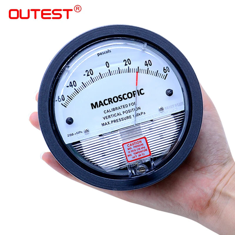 OUTEST  TE2000 Differential Pressure Gauge High Precision Air Vacuum Manometer Micro Measuring Range 0-30PA~0-30KPA