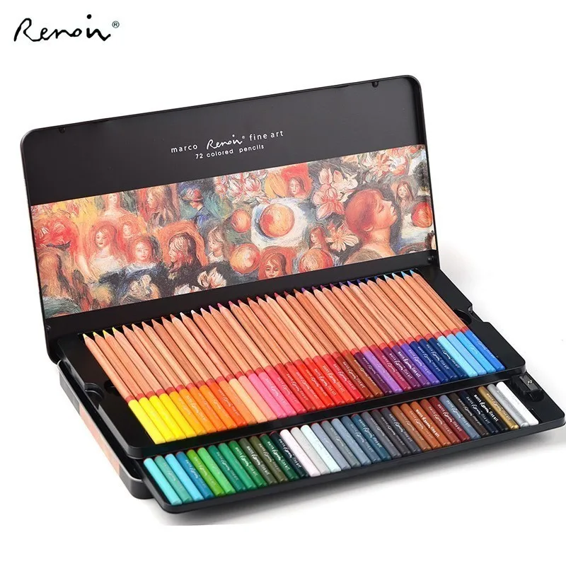 

MARCO 24/36/48/72/100 Colors Oil Wood Colored Pencils Watercolor Pencil Sketch Drawing Pencil Set For Painting Art Supplies