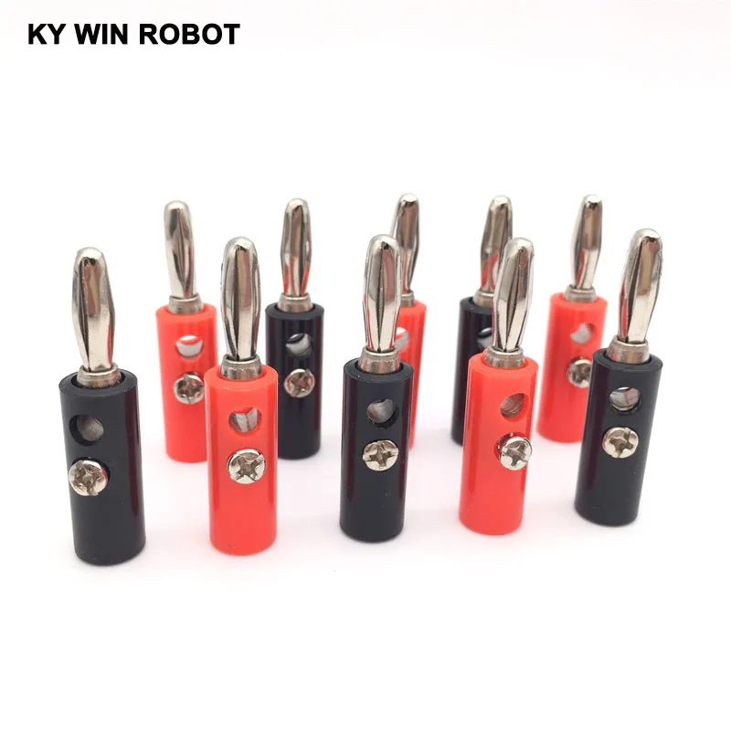 

10pcs Audio Speaker Wire Banana Plug Connectors 4mm Adapter Real Cable Entry