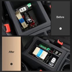 Fits for Audi Q3 F3 Sportback 2019 2020 2021 2022 2023 Interior Consoles Central Armrest Storage Box Holder Organizer Tray