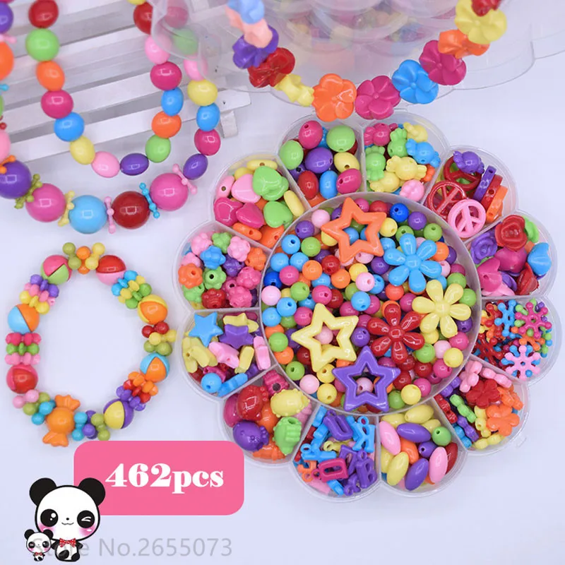 Free Shipping Children Fashion Beads Toy Diy Handmade Wear Necklaces Bracelets Beaded Educational 3D Puzzle Perler Beads Toys