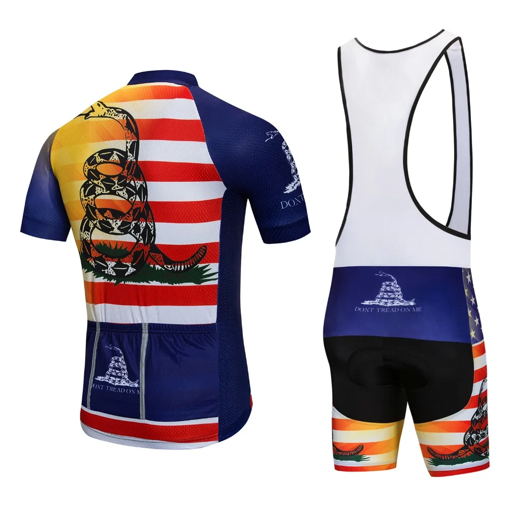 USA Flag Cycling Jersey Sets Bike Team Pro Jersey Maillot Ciclismo Bicycle Clothing Ropa Ciclismo MTB Cycling Bib Shorts Gel Pad