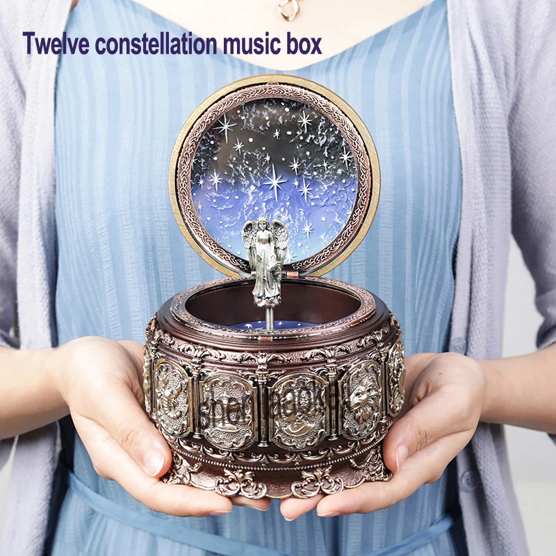 Twelve constellation music box Manual Arts 12 Constellation Musical Boxes with Led Flash Lights Valentine\'s Day Birthday Gift