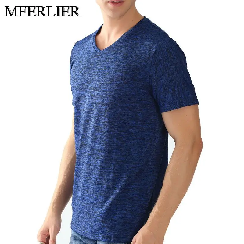 MFERLIER Summer men t shirt 5XL 6XL 7XL 8XL Plus size Bust 146cm short sleeve large size t shirt men 3 colors