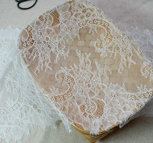 Wide 37cm Export France High Quality Cut line Eyelash Lace Accessories Handmade DIY Clothing Decorative Fabric