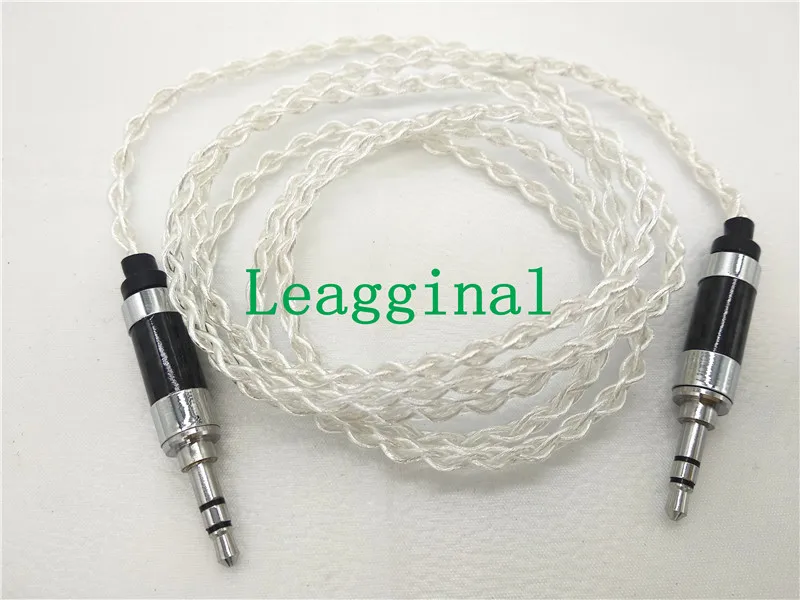 

3.5mm to 3.5mm diy silver plated wire male to male 1.2m