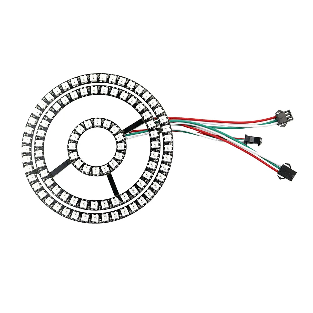 WS2812B Module Strip 16 35 45 Bits LEDs 5050 Rgb Individual Addressable Ring Round Led Pixel Lamp Light Board DC5V White/Black