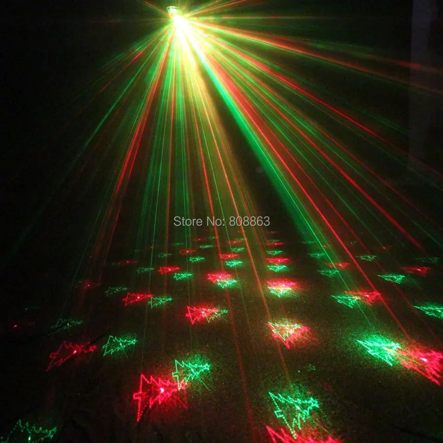 Mini R&G Laser 6 Christmas Patterns projector Club Bar lighting Dance Disco home party Xmas DJ Stage Light show N75Y6+ Tripod