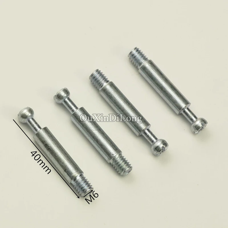 100Sets 3 in 1 Furniture Connecting Fittings 40mm Rod Cam Connector Screws Eccentric Wheel with Dowel and Pre-inserted Nut