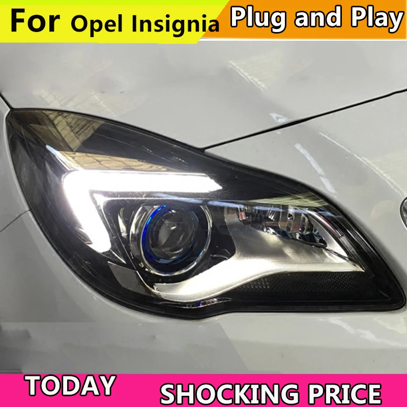 Car Styling For Buick New Regal Headlights GS Style Opel Insignia Head Lamp DRL Front Light Bi-Xenon Lens Xenon HID KIT 2014