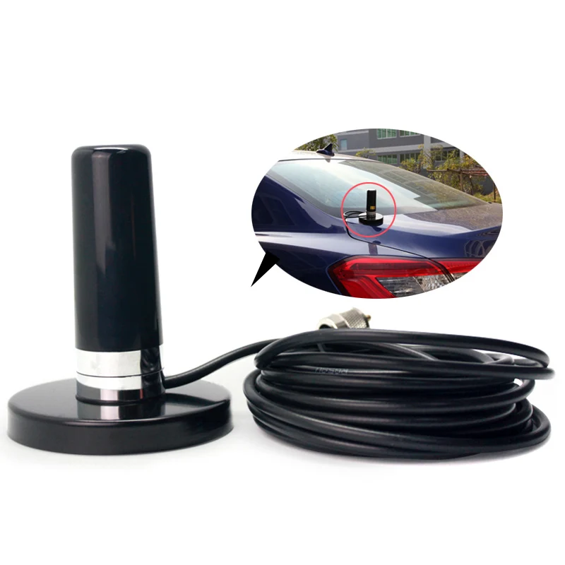 Walkie Talkie Car Radio Dual Band VHF UHF Antenna PL259 5M Coaxial Cable Magnetic Mount Base and SMA-F SMA-M BNC Connector