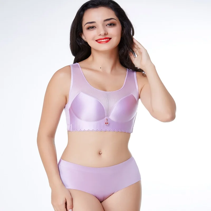 

International Fund European and American underwear Five-row adjustable large size Large chest, small cup without steel Bra Set