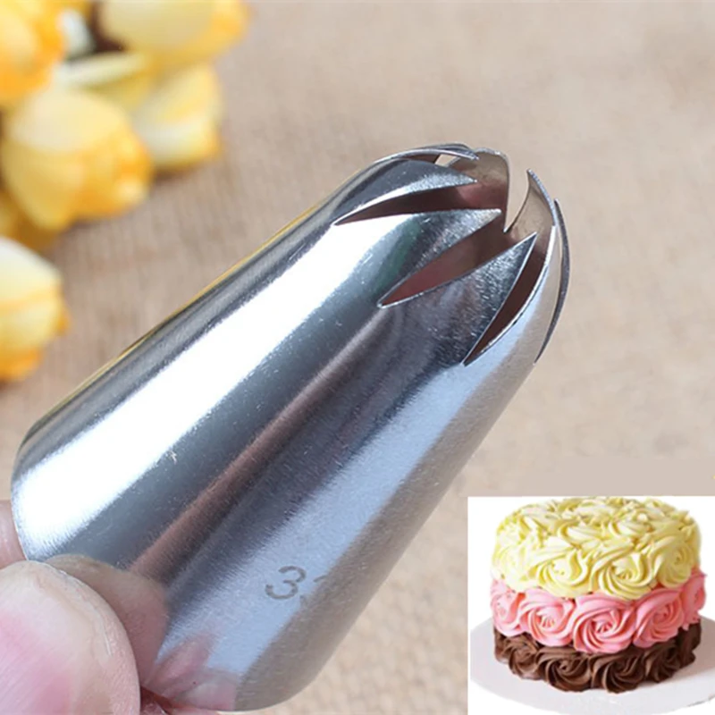 10-teilige Dessertspritze Aus Edelstahl – Mit 7 Düsen & 3 Schabern, Rosa, Für Kuchen & Cupcakes