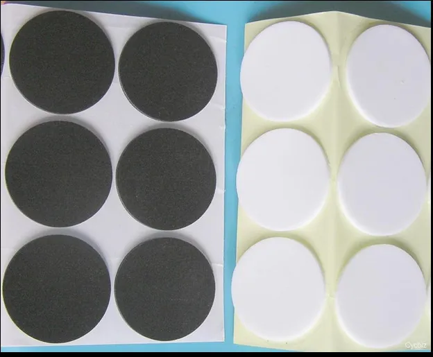 Free Shipping 500pcs/lot 1600T PE Foam White or black Color For Auto Round Double Sided Tape 15mm Diameter