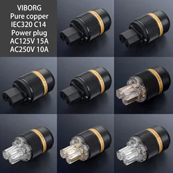 Viborg High End IEC320 Pure Copper Female AC Power Socket Connector Electric Power Receptacle Inlet Adapter For HIFI AUDIO DIY