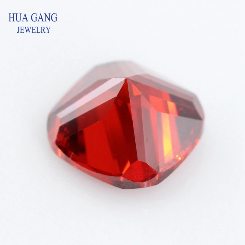 3x3~15x15mm Garnet Color Cushion Cut Shape Loose CZ Stone Beads Brilliant Cut 5A Synthetic Gems Cubic Zirconia For Jewelry