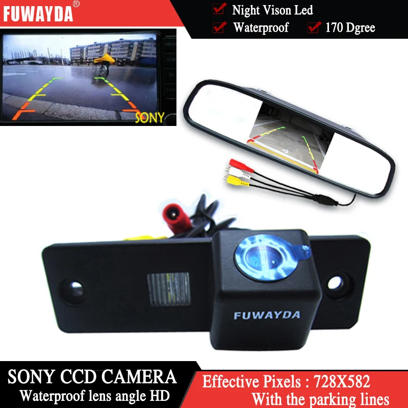 

FUWAYDA Color For SONY CCD Car Rear View Camera for Toyota 4Runner / Land Cruiser Prado 2010+4.3 Inch rearview Mirror Monitor