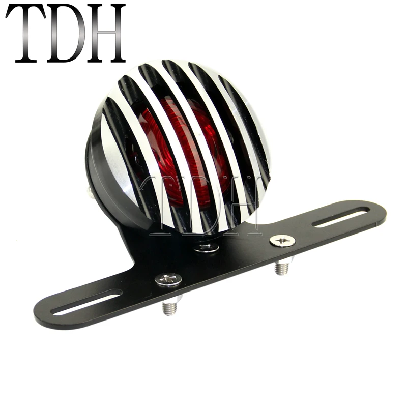 Motorcycle Grille Retro Taillight 12V LED Stop Tail Lamp For Chopper Bobber Cafe Racer Custom Vintage Grill Rear Brake Lights