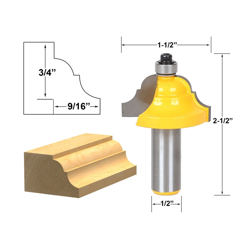 

1pcs Double Roman Ogee Edging Router Bit - Large - 1/2" Shank