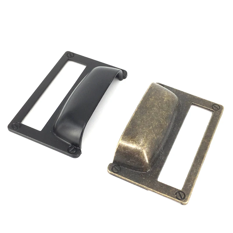 6pcs antique Paper holder Handle vintage Drawer desk bookcase label Pulls handle Bronze/Black Furniture Hardware