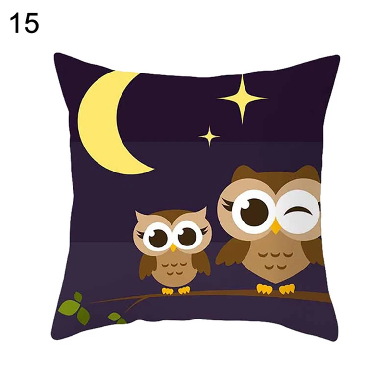 Cute Owl Cushion Cover Cartoon Animal Owl Polyester Throw Pillow Case Cover Owl Decoration Pillowcases Kussenhoes Kissenbezug