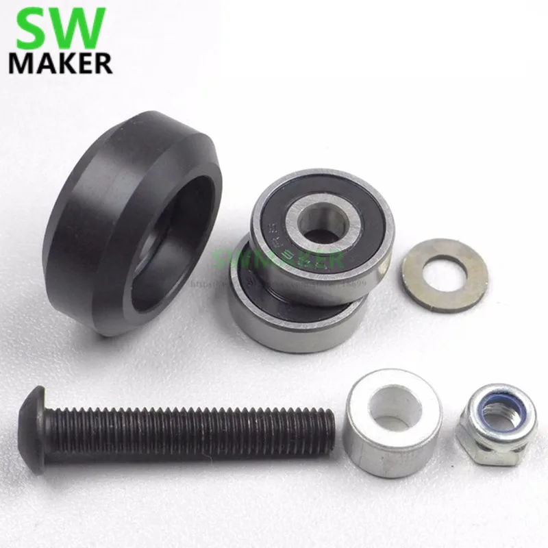 1set Strong Solid V wheel Kit for Openbuilds V-Slot rail,OX CNC,V Slot,solid wheel, Poly ,Carbonate