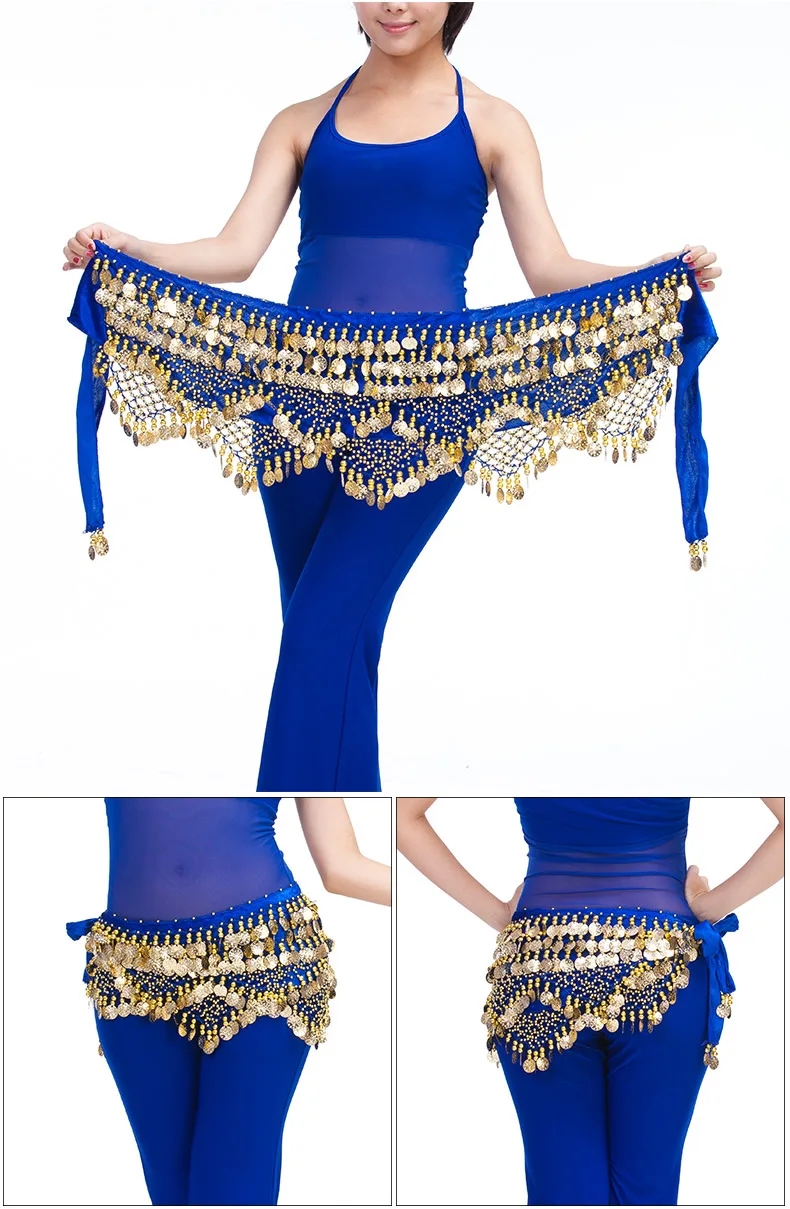 Neue Stil Top Verkauf Bauchtanz Taille Kette Hüfte Schal Bauchtanz Münzen Gürtel Tanzen Taille Gürtel Tänzerin Zubehör – Detail 19