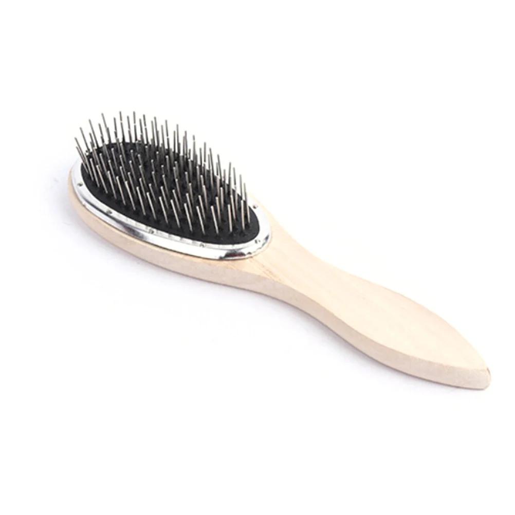 Wholesale 1 Pcs Steel Tooth Plastic Brushes Wood Comb Wig Hair Brush Anti-Static For Mannequin Head