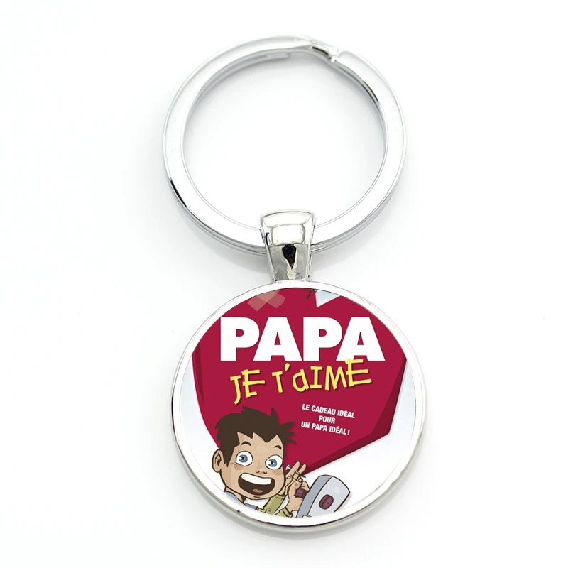TAFREE new fashion je t'aime papa keychain fathers gifts j'ai un super papa key chain ring holder for dad men jewelry CT477