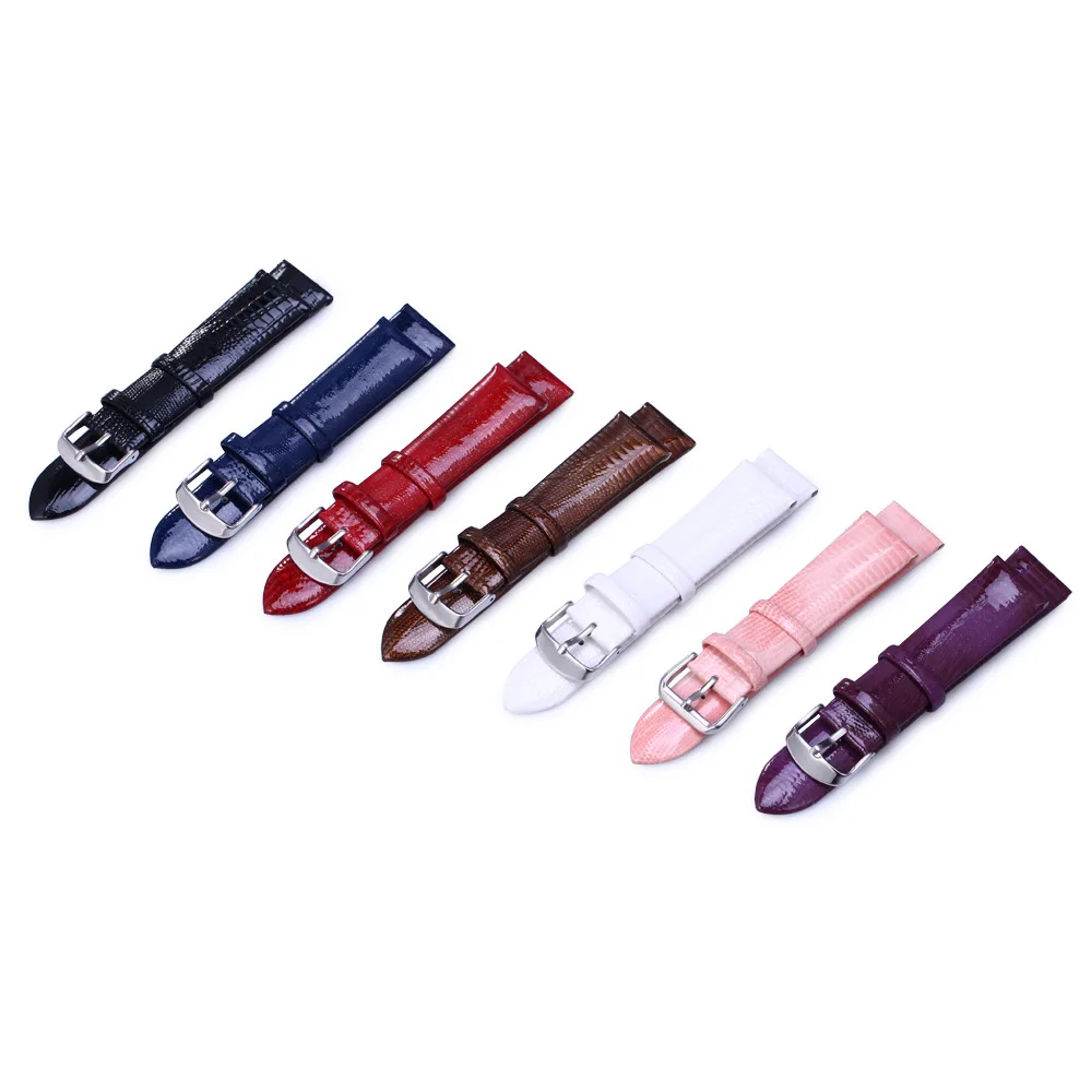 Watch Band Oil Wax Glossy Genuine Leather Strap Lizard Pattern 12 14 16 18 20 22mm Wrist Watchband Replacement Watch Bracelet