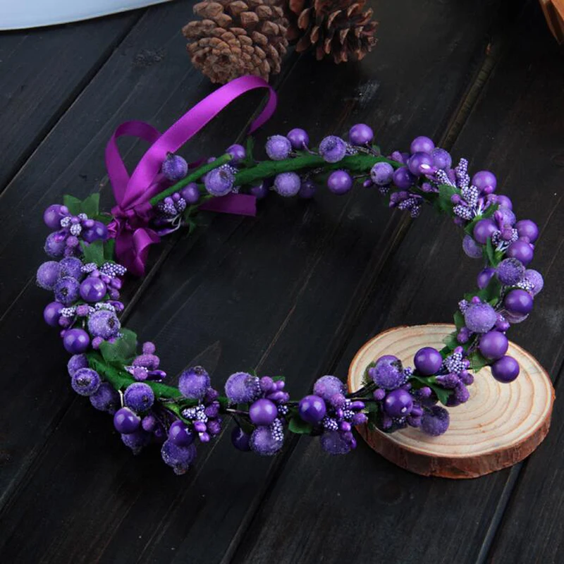 1 قطعة/الوحدة النساء أغطية الرأس اللؤلؤ رئيس-الحلي بيري Hairbands زهرة اكسسوارات للشعر للعروس الزفاف غطاء الرأس