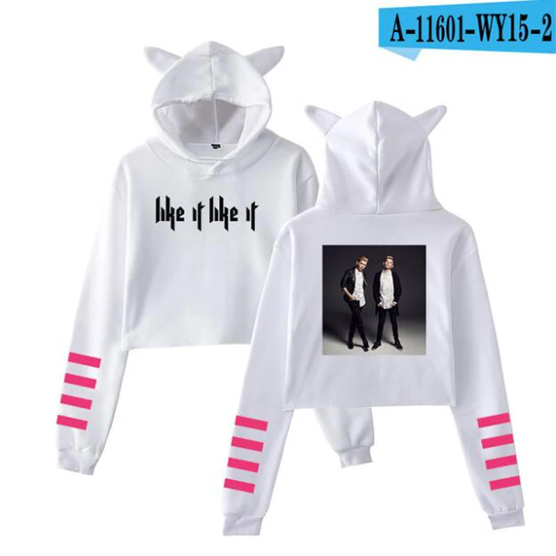 Marcus and Martinus damska bluza z długim rękawem pulowerowe topy krótki sweter bluza dziewczyny Casual Crop Top z kapturem odzież Hip hopowa