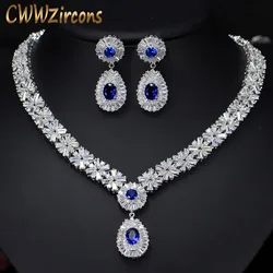 6 Colors High Quality African CZ Beads Big Red Green Blue Cubic Zirconia Luxury Women Jewelry Sets for Evening Party T099