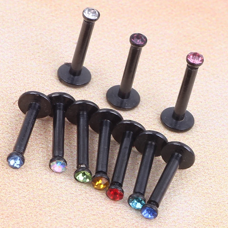 

Wholesale Lots Body Piercing Tongue Belly Lip Eyebrow Nose Barbell Rings Black Internally Tragus Earring Stud
