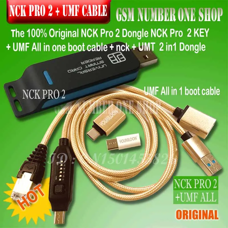 2025 versionOriginal new NCK Pro Dongle NCK Pro 2 Dongle nck pro key ( NCK DONGLE+UMT DONGLE 2 in1 ) + UMF all in one boot cable