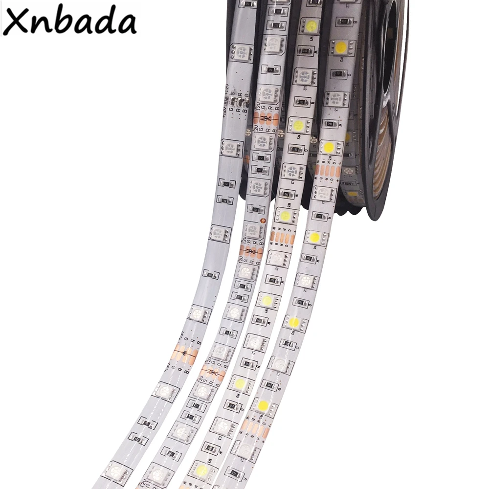 Led Strip 5050SMD Flexible Led Light Highlight 60Leds/m 5m/Lot White/Warm Withe/Green/Blue/RGB/RGBW/RGBWW Led Strip DC12V