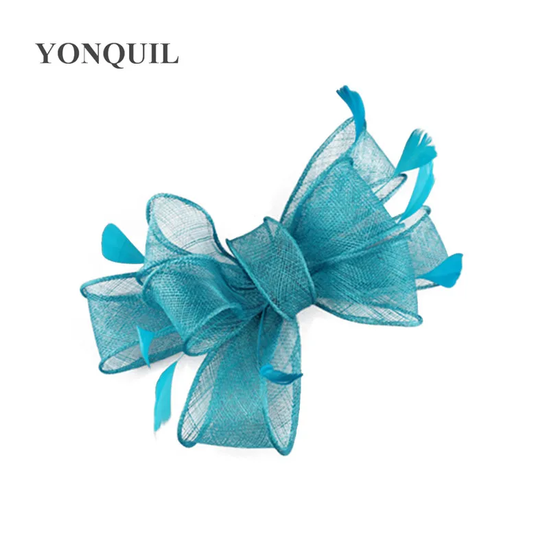 Champagner Sinamay Fascinator Hüte mit Haarspange Cocktailhut Braut Haarschmuck Elegante Damen Kirchenkopfschmuck – Detail 11